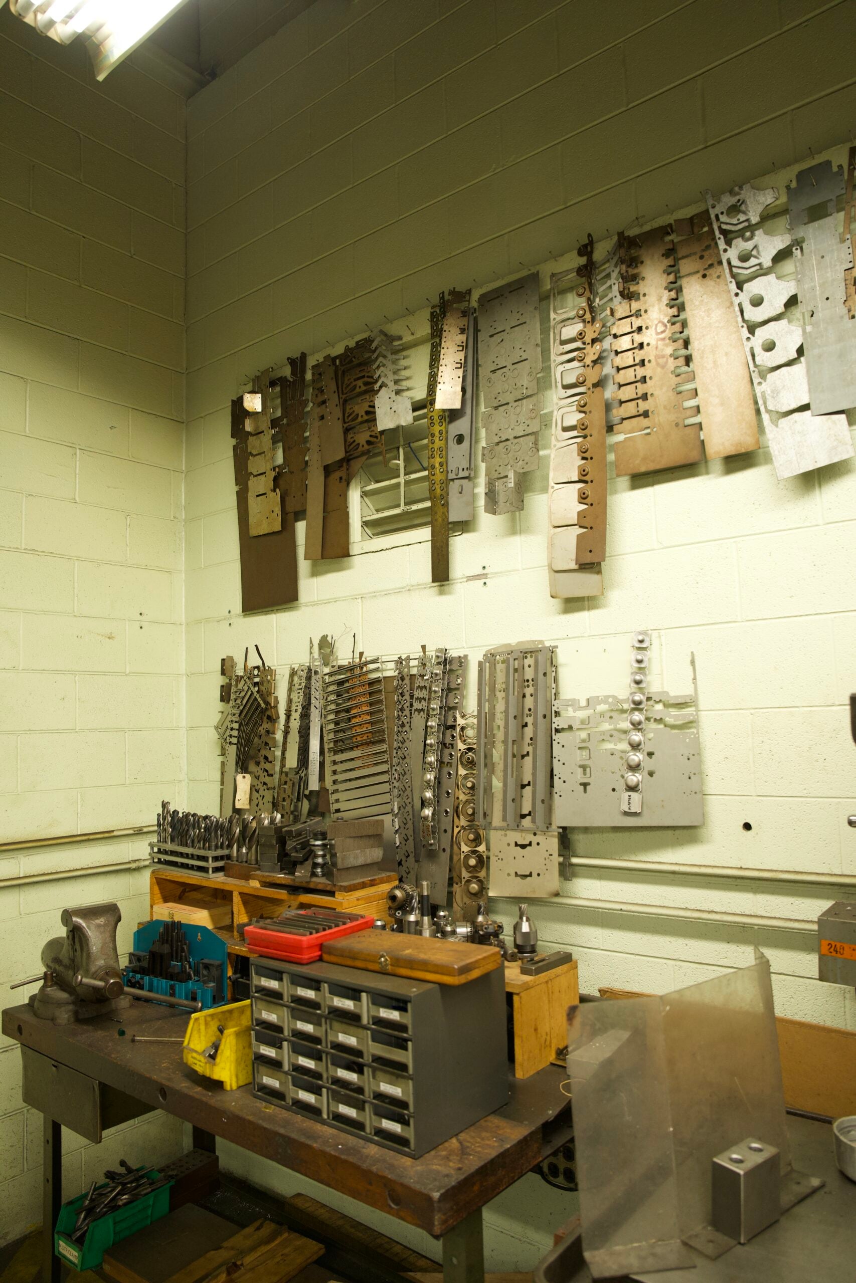 In-house progressive die tooling stored at Manor Tool