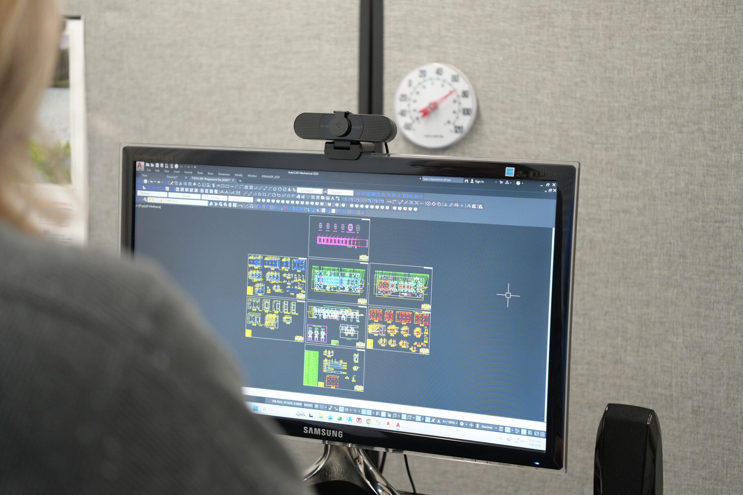 Mastercam CAD die design on screen at Manor Tool
